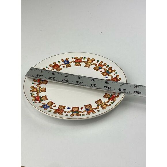 Vintage Bear Friends Action Industries Japan Child Toddler 3 Piece Dining Set DR - Picture 10 of 11